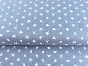 Baumwollstoff Sterne grau/weiß