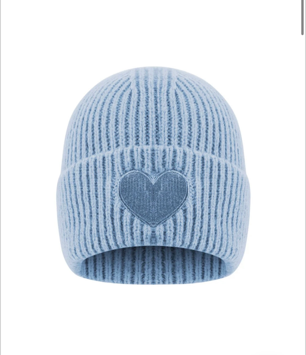 Mütze Herz in hellblau