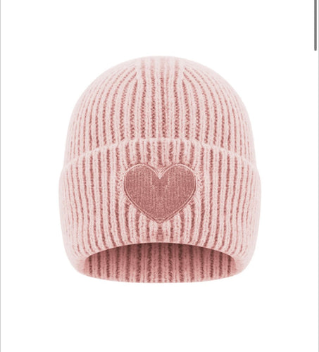 Mütze Herz in rosa