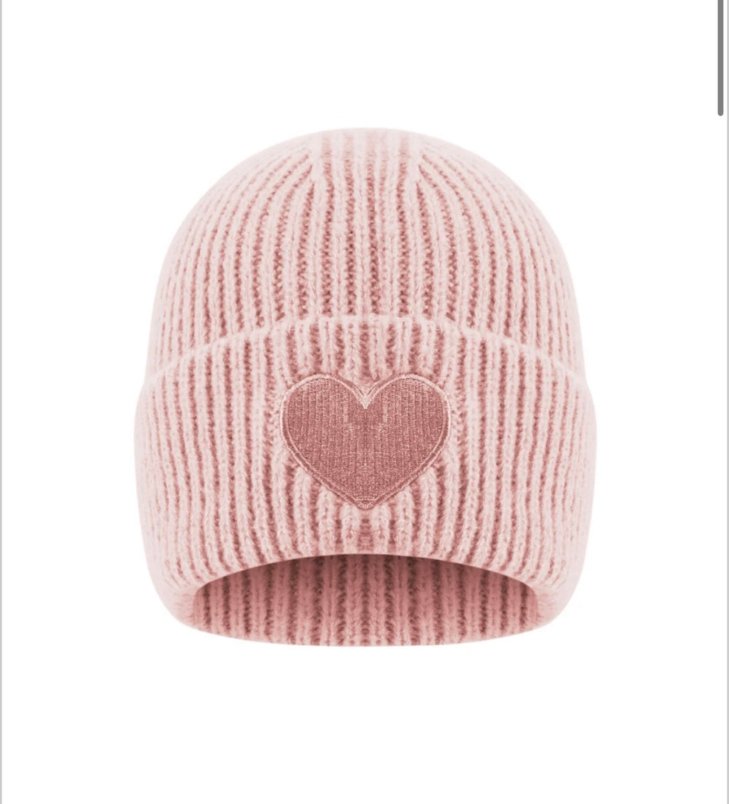 Mütze Herz in rosa