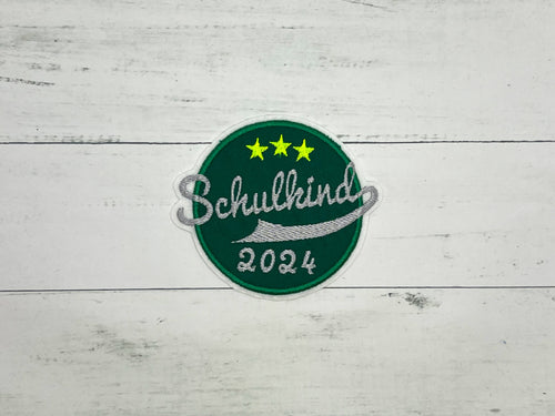 Schulkind 2024 dunkelgrün/grau/neongelb
