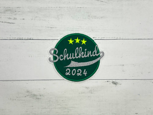 Schulkind 2025 dunkelgrün/grau/neongelb