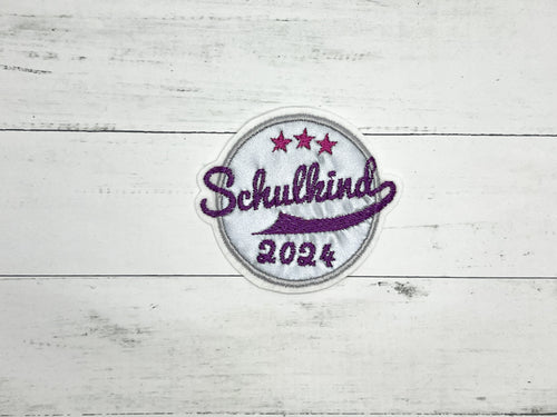 Tornister / Ranzen Patch Schulkind 2024, reflektierend/beere/d-pink