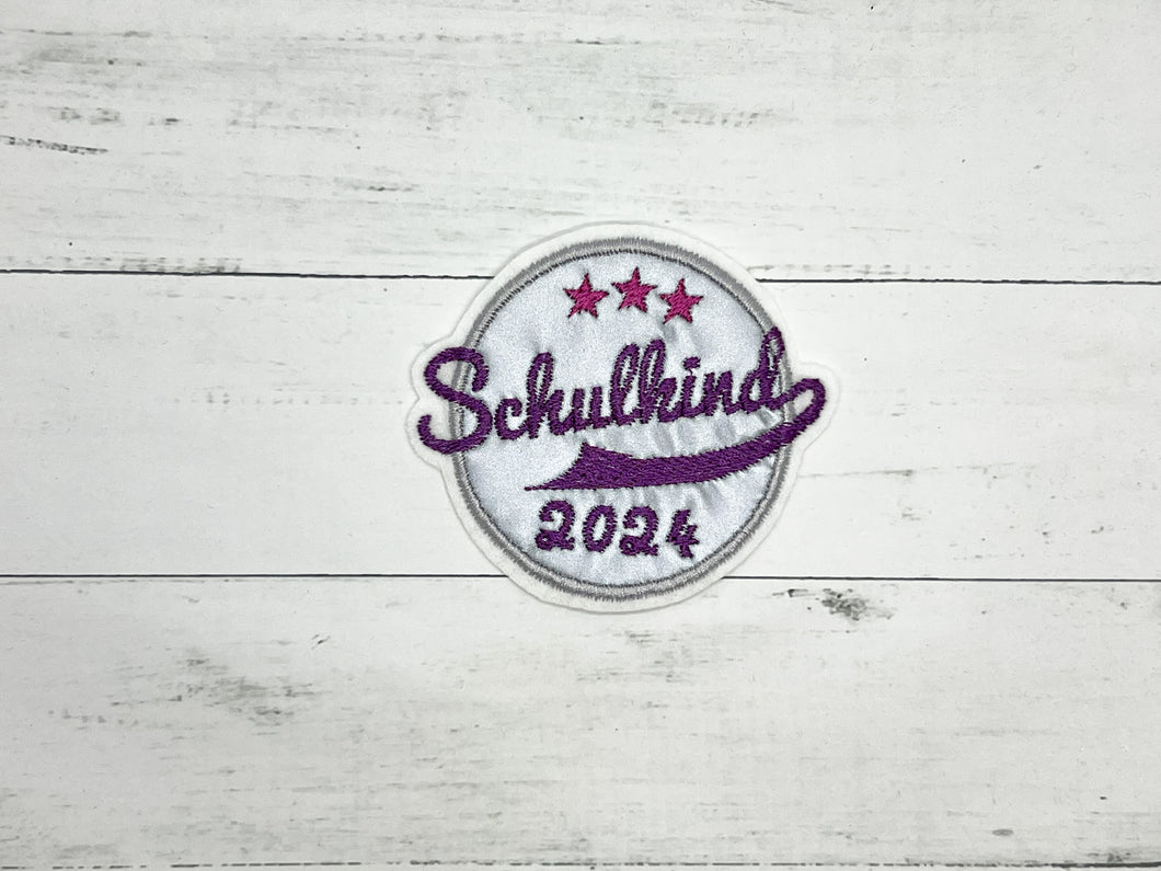 Tornister / Ranzen Patch Schulkind 2024, reflektierend/beere/d-pink