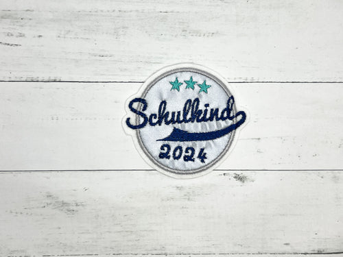 Tornister/ Ranzen - Patch Schulkind 2024, reflektierend/d-blau/mint