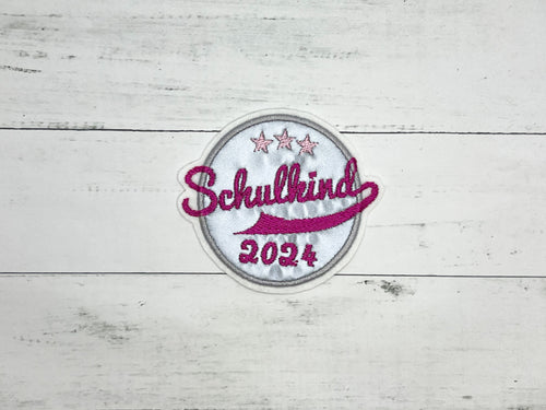 Tornister/ Ranzen - Patch Schulkind 2024, reflektierend/dunkel pink/rosa