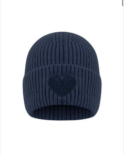 Mütze Herz in d-blau