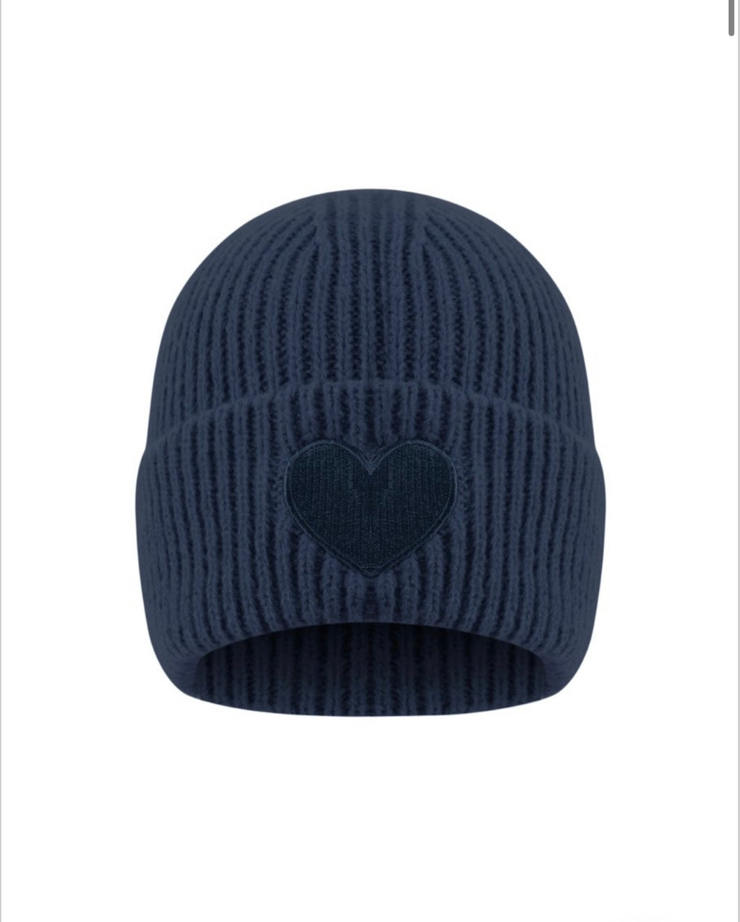 Mütze Herz in d-blau