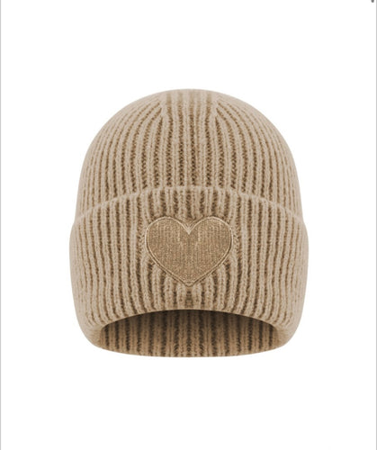 Mütze Herz in Khaki/braun