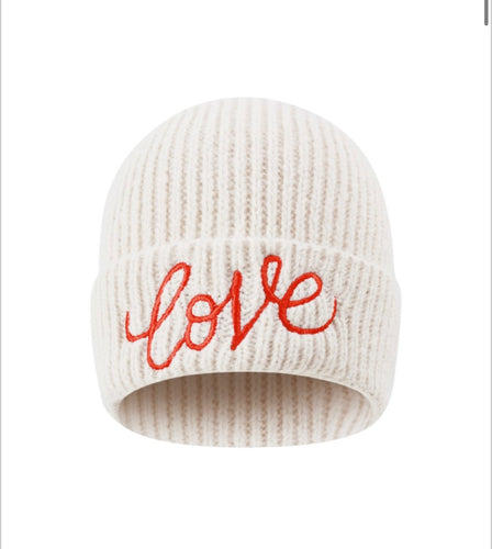 Mütze Love in creme