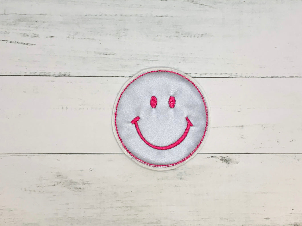 Tornister/ Ranzen - Patch Smiley reflektierend/grelles pink