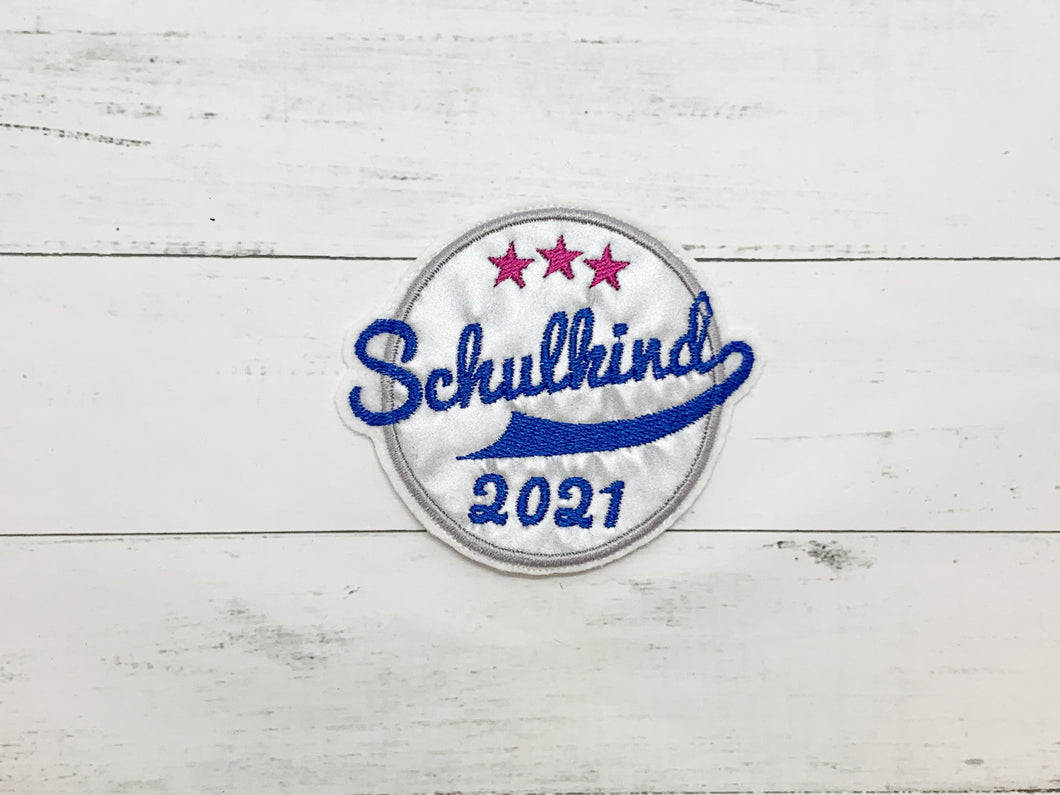 Klett-Applikation Schulkind 2021,  reflektierend/d-mittelblau/dunkelpink