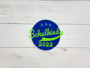 Schulkind dunkelmittelblau /neongrün/mittelblau