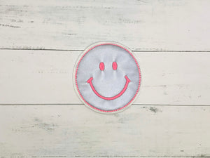 Tornister/ Ranzen - Patch Smiley reflektierend/neonpink