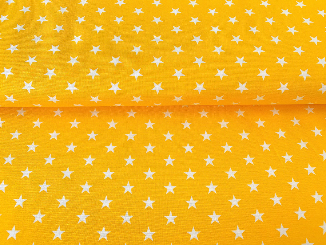 Baumwollstoff Sterne Gelb/weiß
