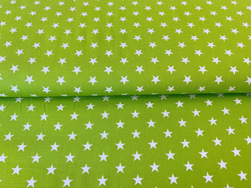 Baumwollstoff Sterne grün/weiß