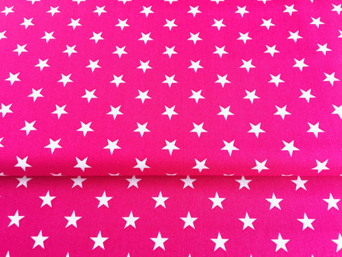 Baumwollstoff Sterne pink/weiss
