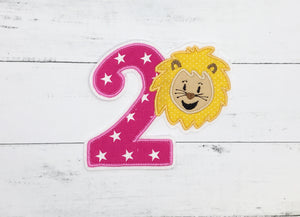 Geburtstagszahl mit Löwe, Zahl 1-6 möglich