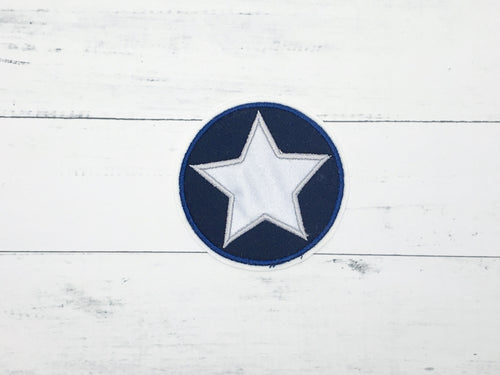 Tornister/ Ranzen - Patch mit Stern reflektierend, dunkelblau/grau