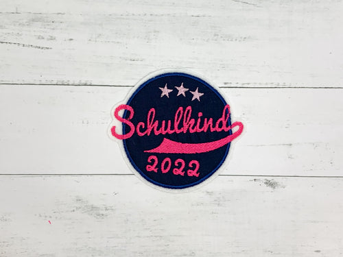Schulkind dunkelblau/grelles pink/rosa